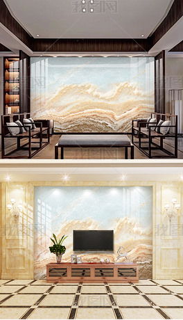 高清大理石紋抽象新中式山水流蘇圖片素材 效果圖下載