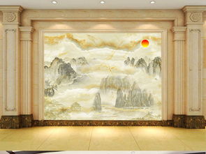 大理石山水背景墻